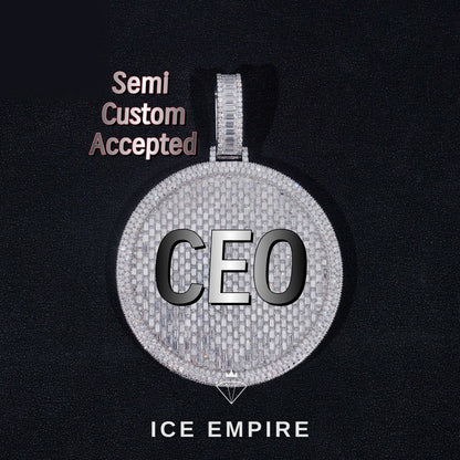 Iced Out Baguette 925 Silver Moissanite Pendant