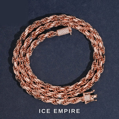 Iced Out Rose Gold Plated Moissanite Cuban Chain