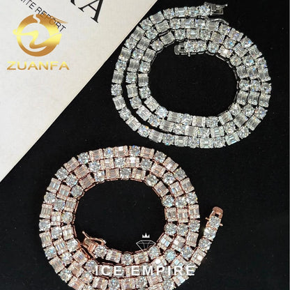Iced Out 925 Silver Moissanite Tennis Chain