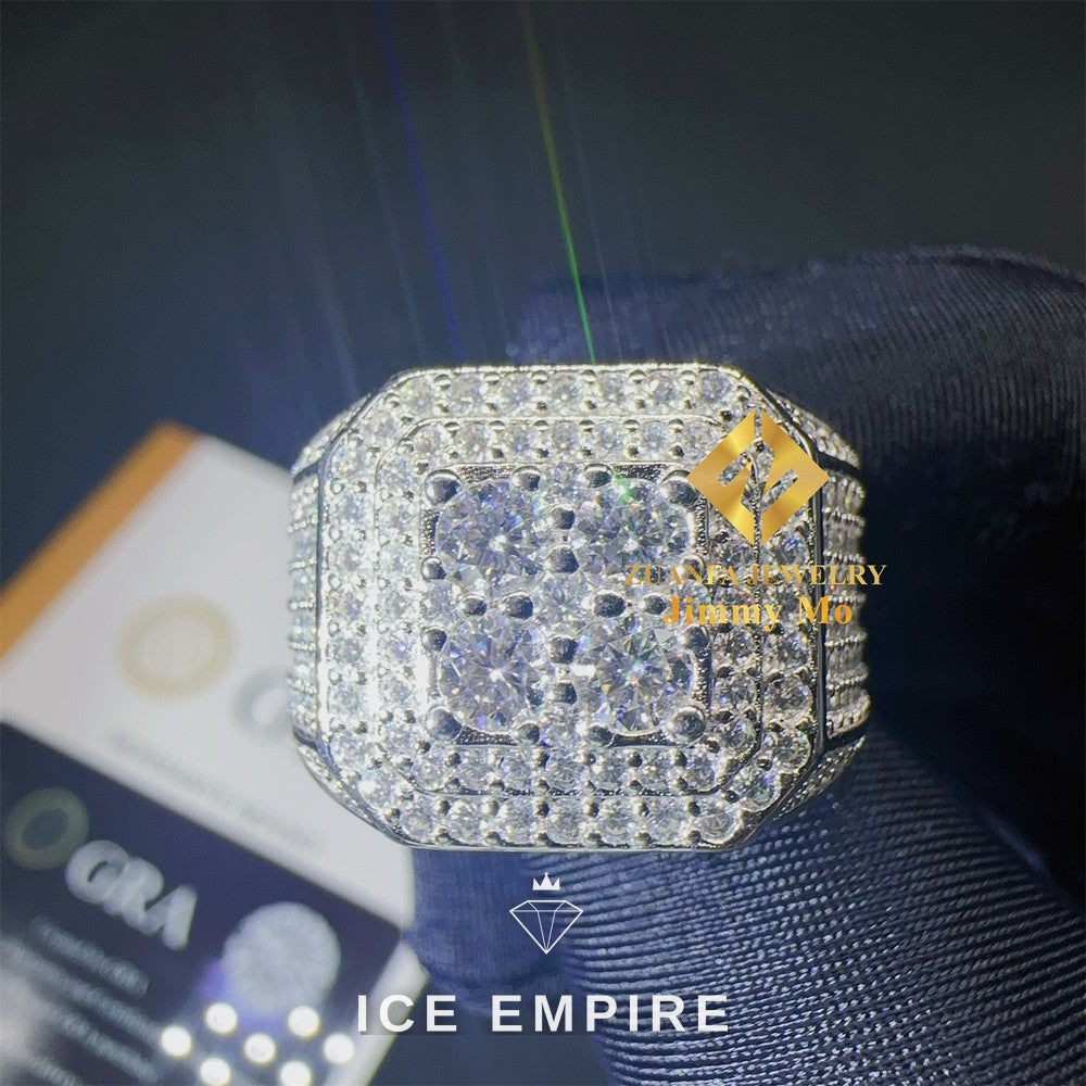 Iced Out Gold Plated Moissanite Ring