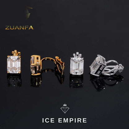 Iced Out 925 Silver Moissanite Stud Earrings