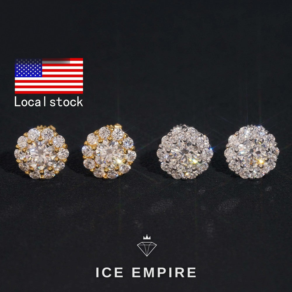 Iced Out Gold Plated Moissanite Earrings