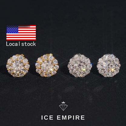 Iced Out Gold Plated Moissanite Earrings
