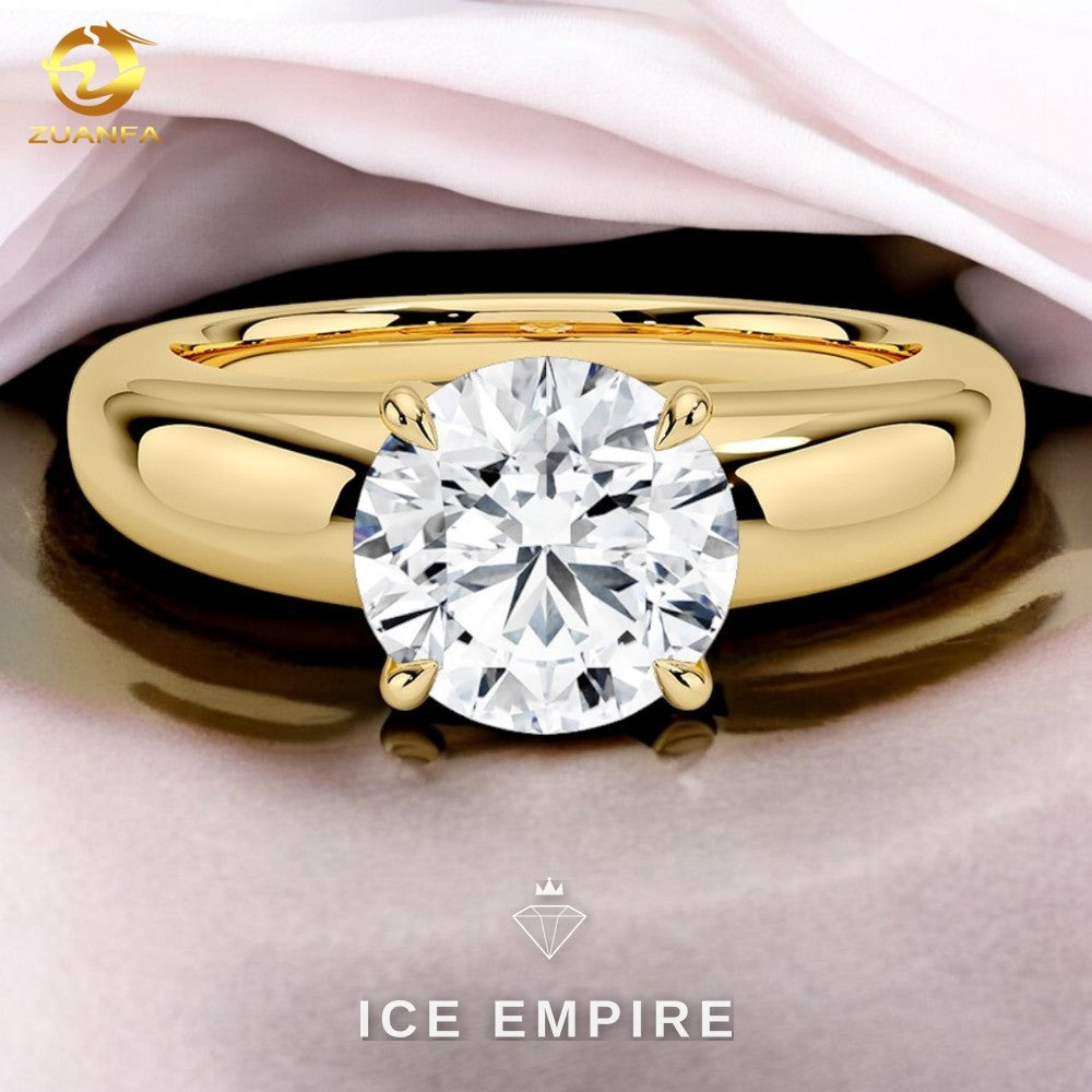 Iced Out Gold Plated Moissanite Engagement Ring