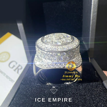 Iced Out Rose Gold Plated Moissanite Ring