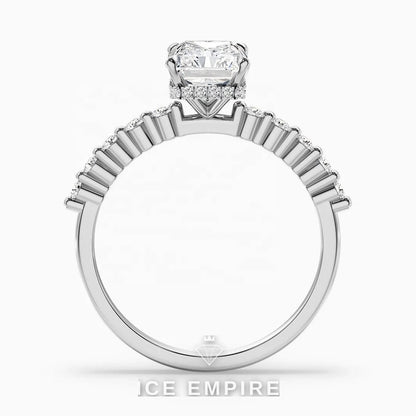 Iced Out 14K Gold Lab Grown Diamond Engagement Ring