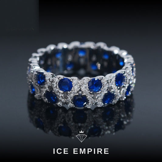 Iced Out 925 Silver Moissanite Engagement Ring