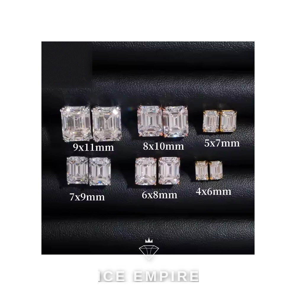 Iced Out 925 Silver Moissanite Earrings