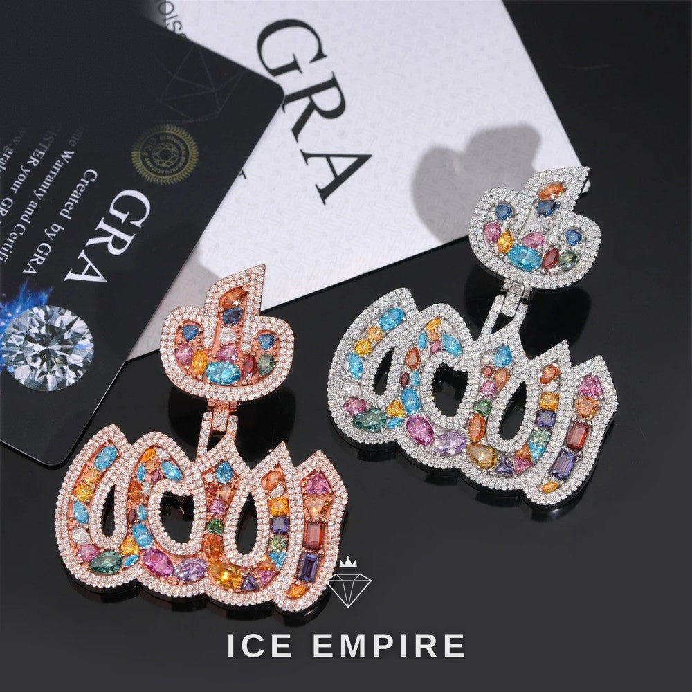 Iced Out Cluster Rose Gold Plated Moissanite Pendant
