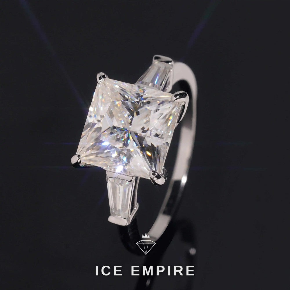 Iced Out Rose Gold Plated Moissanite Engagement Ring