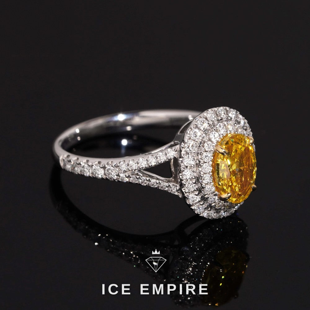 Iced Out 18K Gold Lab Grown Diamond Wedding Band
