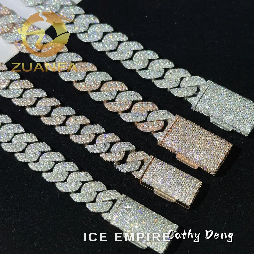 Iced Out Rose Gold Plated Moissanite Cuban Chain