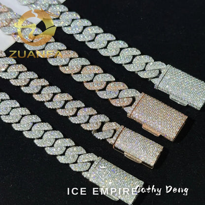 Iced Out Rose Gold Plated Moissanite Cuban Chain