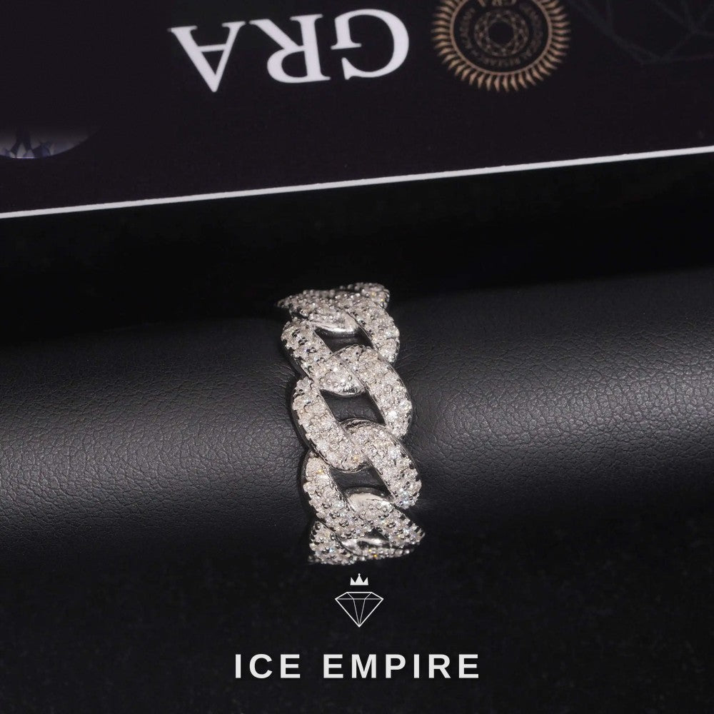 Iced Out 925 Silver Moissanite Cuban Chain