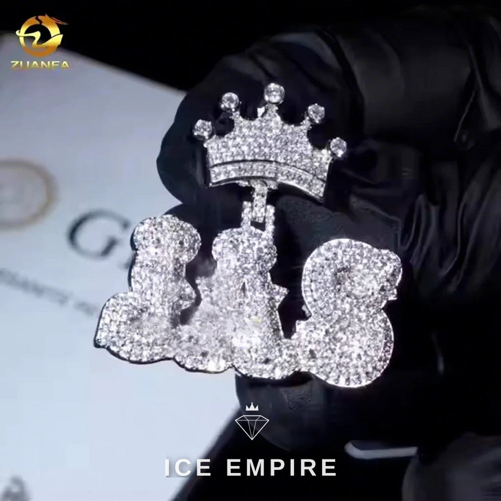 Iced Out Baguette 925 Silver Moissanite Pendant