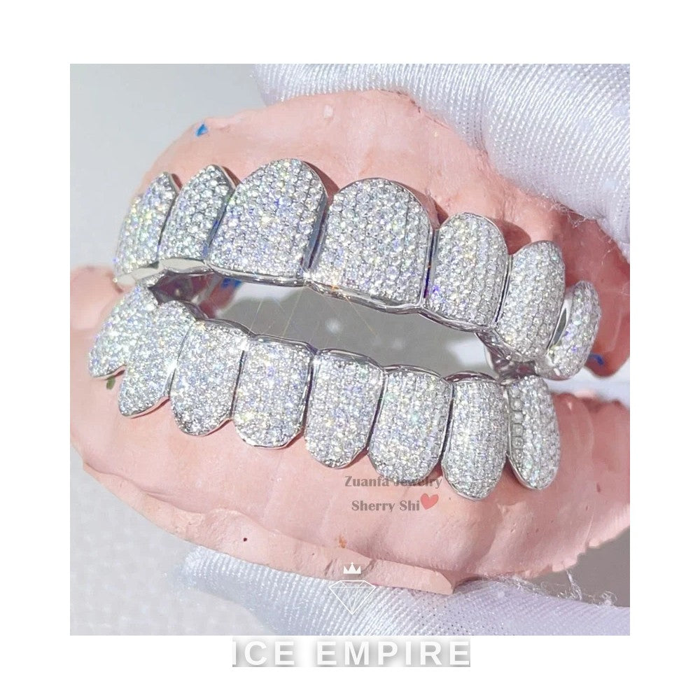 Iced Out 925 Silver Moissanite Grillz