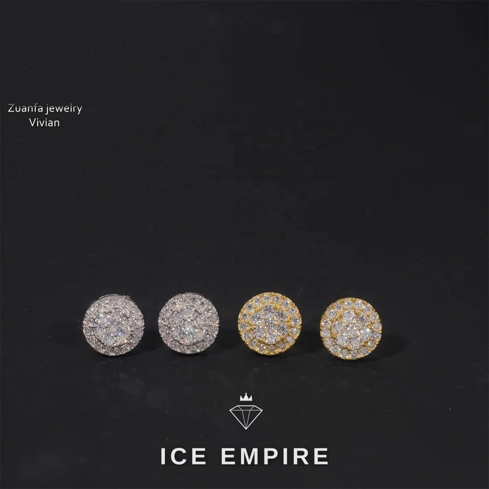 Iced Out Rose Gold Plated Moissanite Earrings