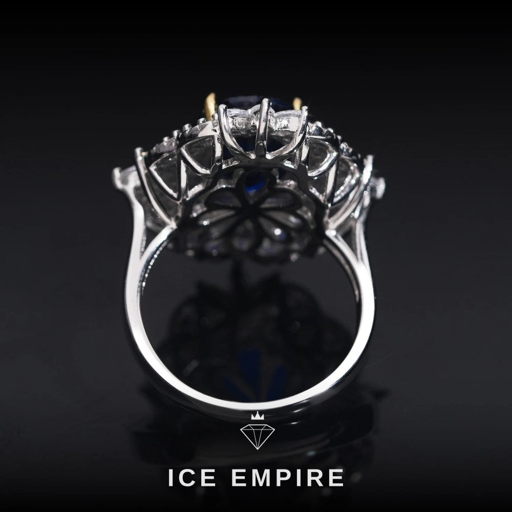 Iced Out 925 Silver Moissanite Engagement Ring