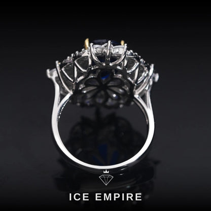 Iced Out 925 Silver Moissanite Engagement Ring