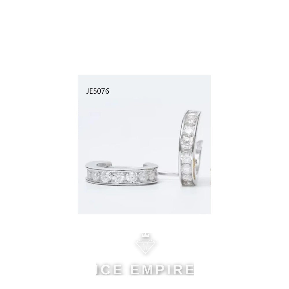 Iced Out Rose Gold Plated Moissanite Hoop Earrings