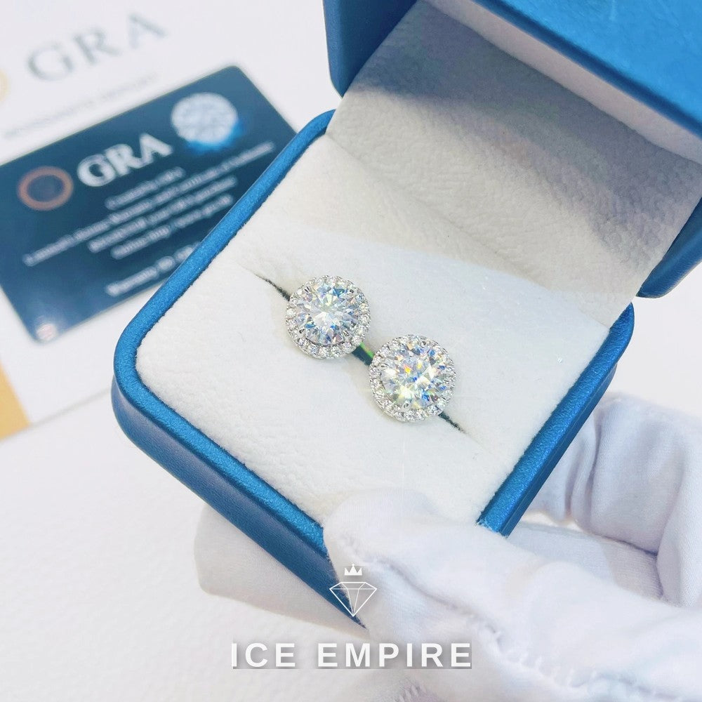 Iced Out 925 Silver Moissanite Stud Earrings