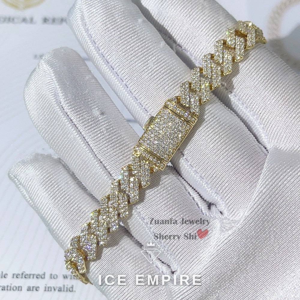 Iced Out Gold Plated Moissanite Cuban Chain