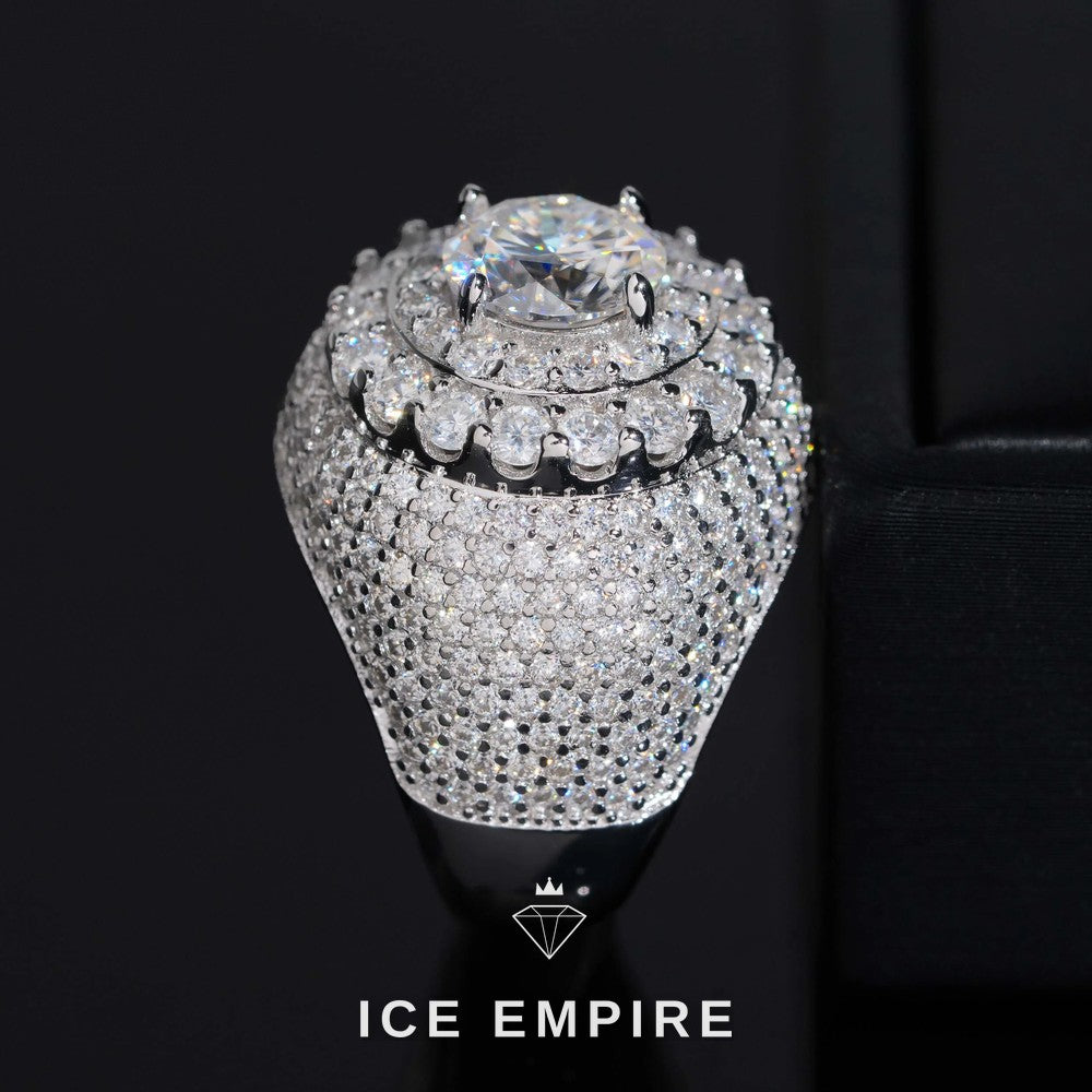 Iced Out 925 Silver Moissanite Ring