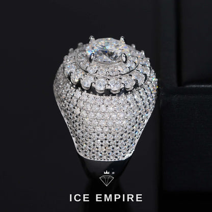 Iced Out 925 Silver Moissanite Ring