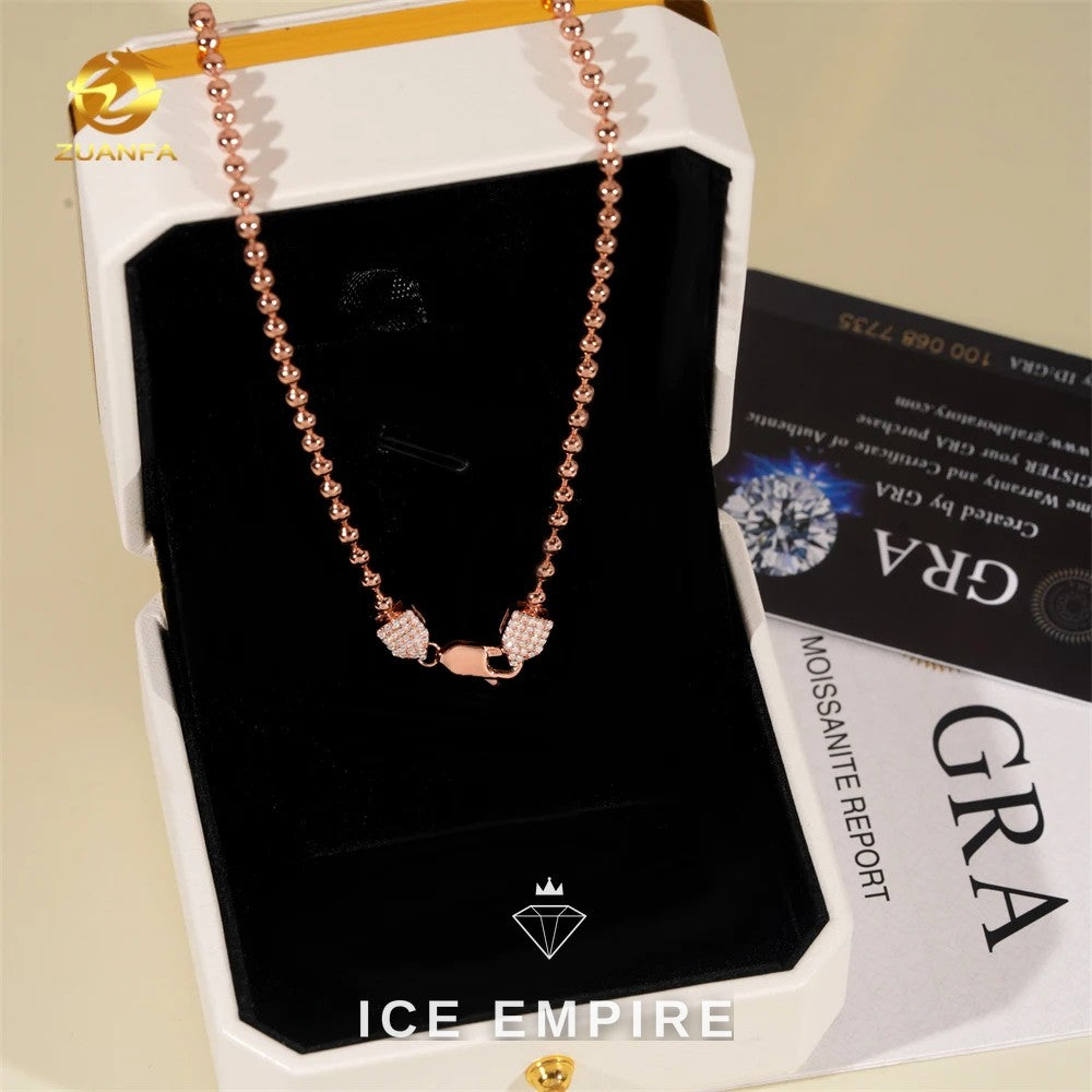 Iced Out Rose Gold Plated Moissanite Cuban Chain