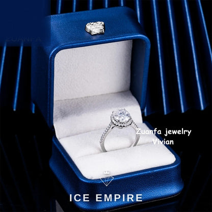 Iced Out 925 Silver Moissanite Ring