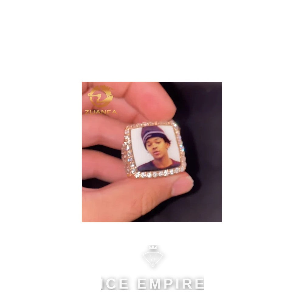 Iced Out 925 Silver Moissanite Ring