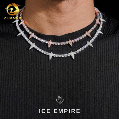 Iced Out 925 Silver Moissanite Tennis Chain