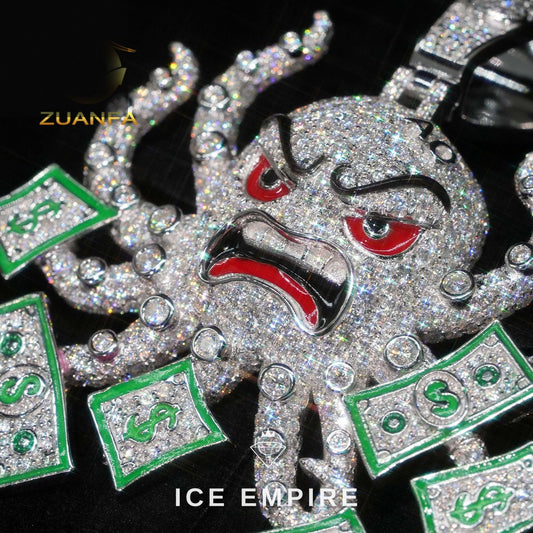 Iced Out Baguette 925 Silver Moissanite Pendant