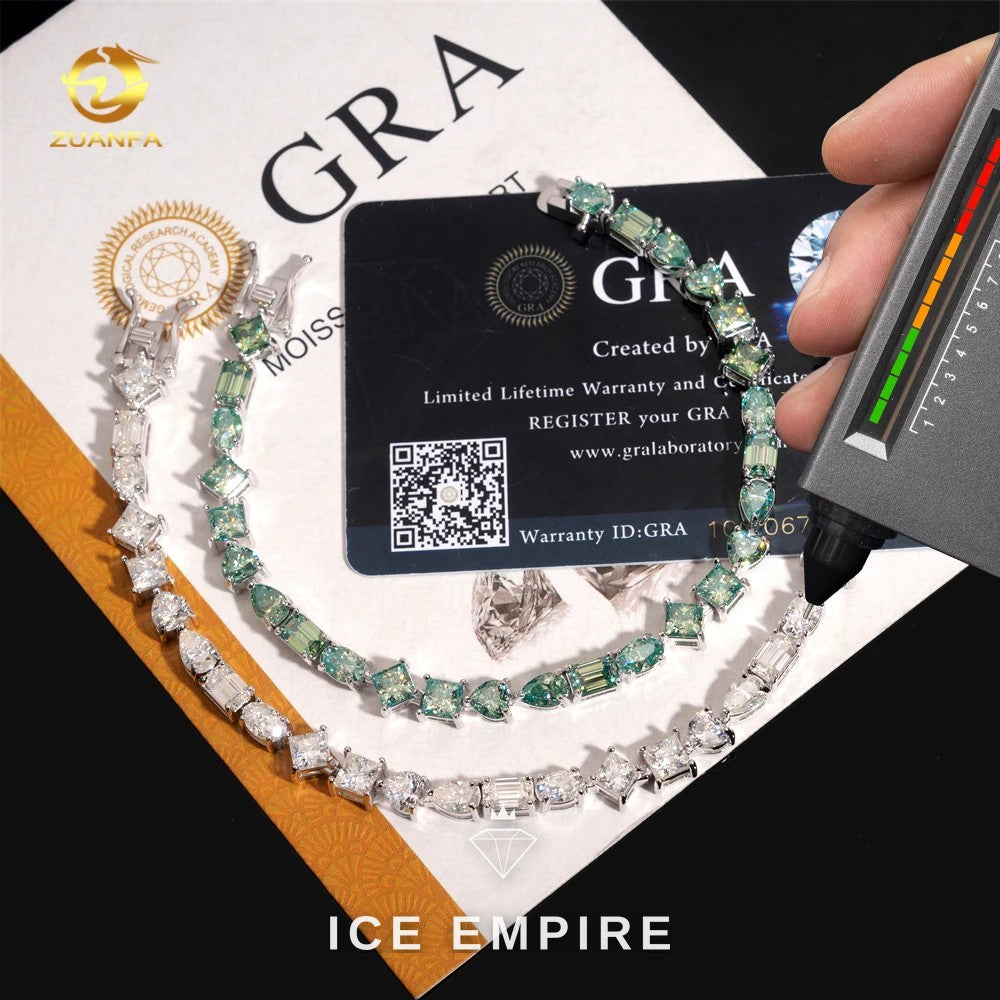 Iced Out 925 Silver Moissanite Tennis Bracelet