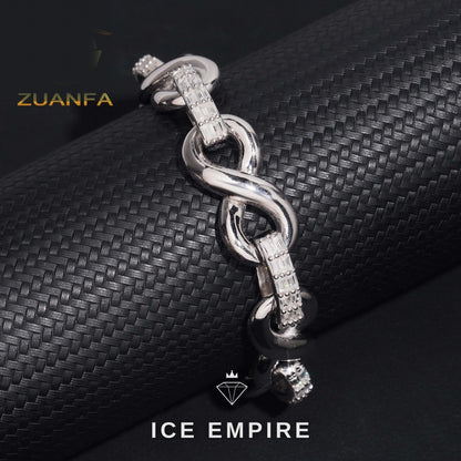 Iced Out Baguette 925 Silver Moissanite Cuban Chain