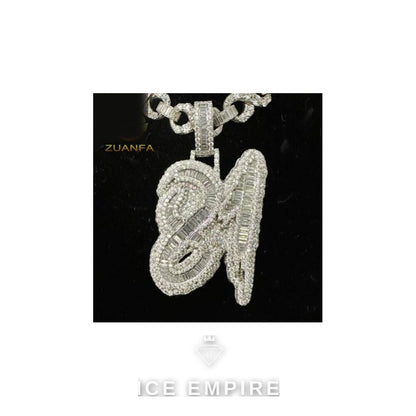 Iced Out Baguette Rose Gold Plated Cuban Chain
