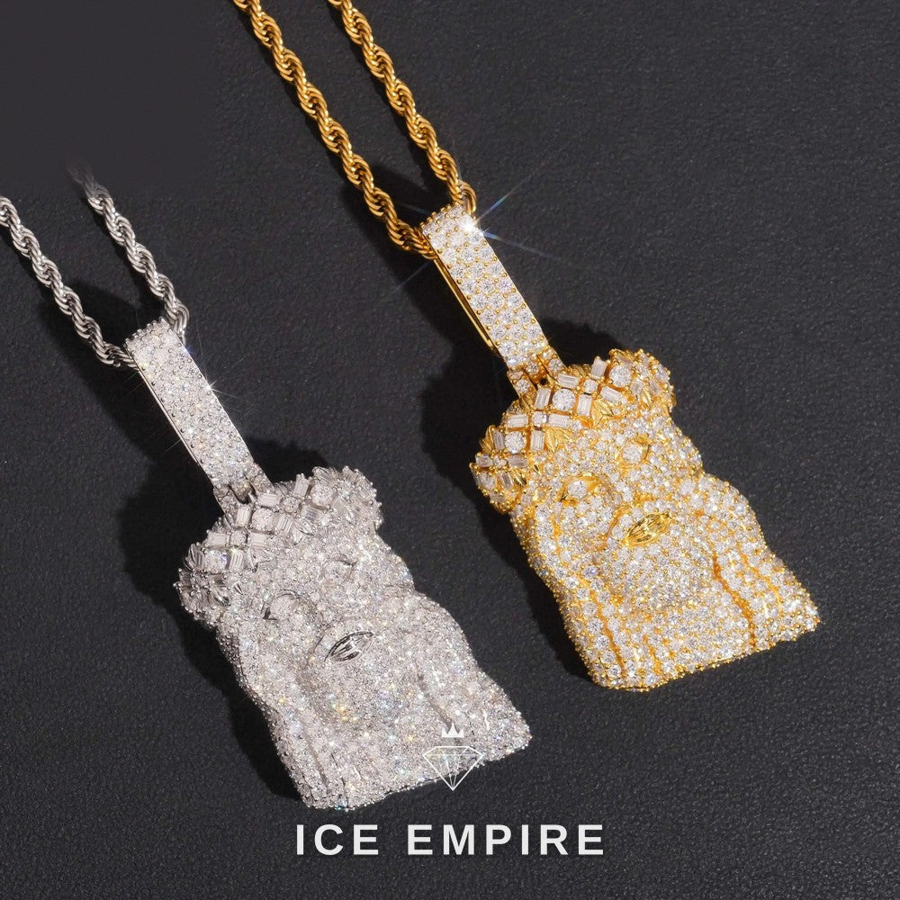 Iced Out Rose Gold Plated Moissanite Pendant