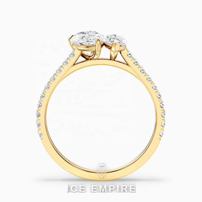 Iced Out 18K Gold Lab Grown Diamond Engagement Ring