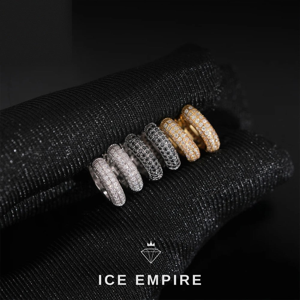Iced Out 925 Silver Moissanite Hoop Earrings