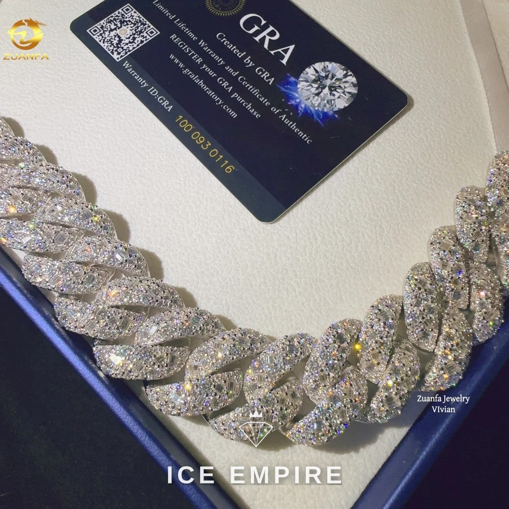 Iced Out Rose Gold Plated Moissanite Cuban Chain