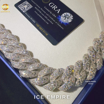 Iced Out Rose Gold Plated Moissanite Cuban Chain