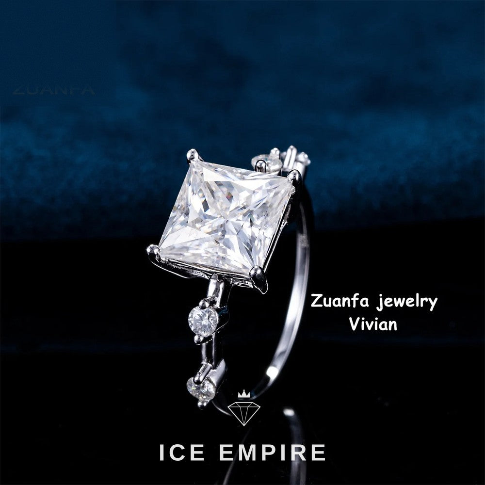 Iced Out Rose Gold Plated Moissanite Ring