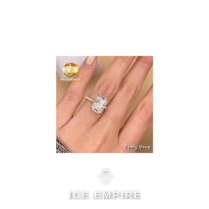 Iced Out 925 Silver Moissanite Wedding Band