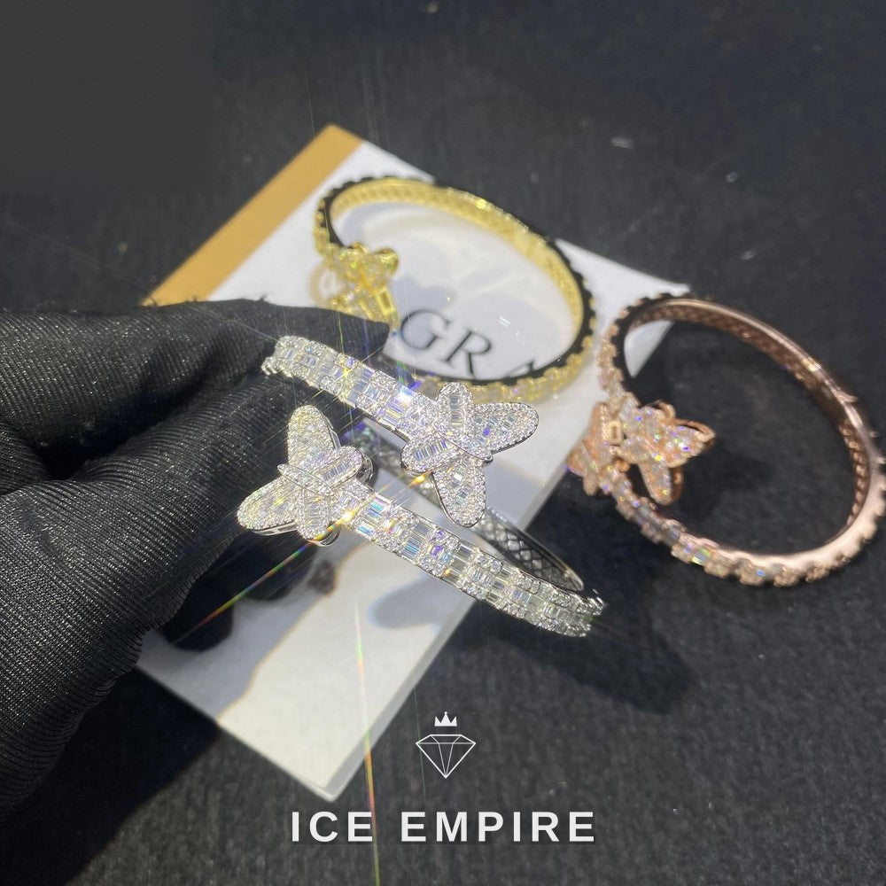 Iced Out Baguette 925 Silver Moissanite Bracelet
