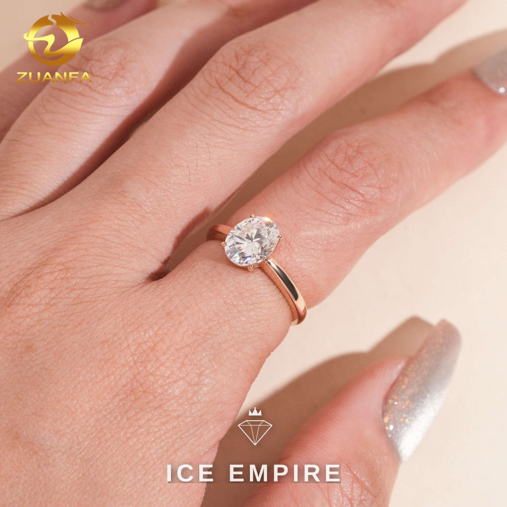 Iced Out 14K Gold Moissanite Wedding Band
