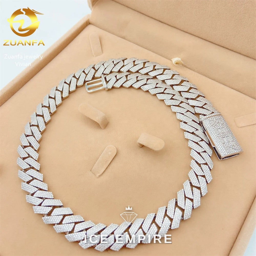 Iced Out Rose Gold Plated Moissanite Cuban Chain