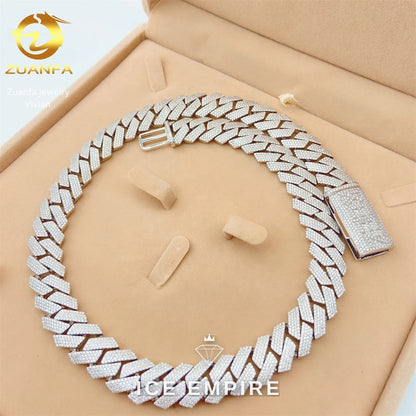 Iced Out Rose Gold Plated Moissanite Cuban Chain