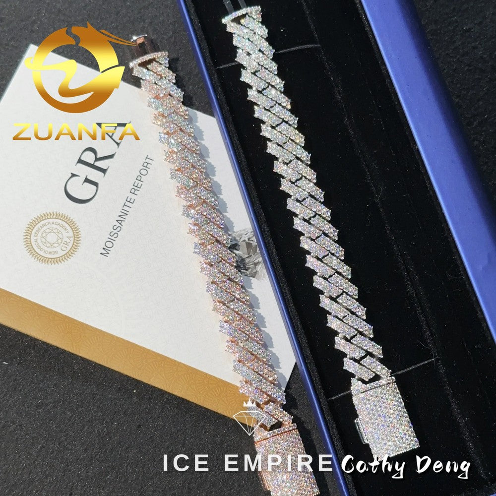 Iced Out Rose Gold Plated Moissanite Cuban Chain