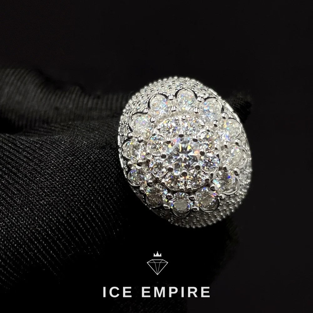 Iced Out Rose Gold Plated Moissanite Ring