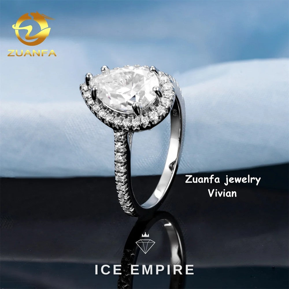Iced Out 925 Silver Moissanite Ring